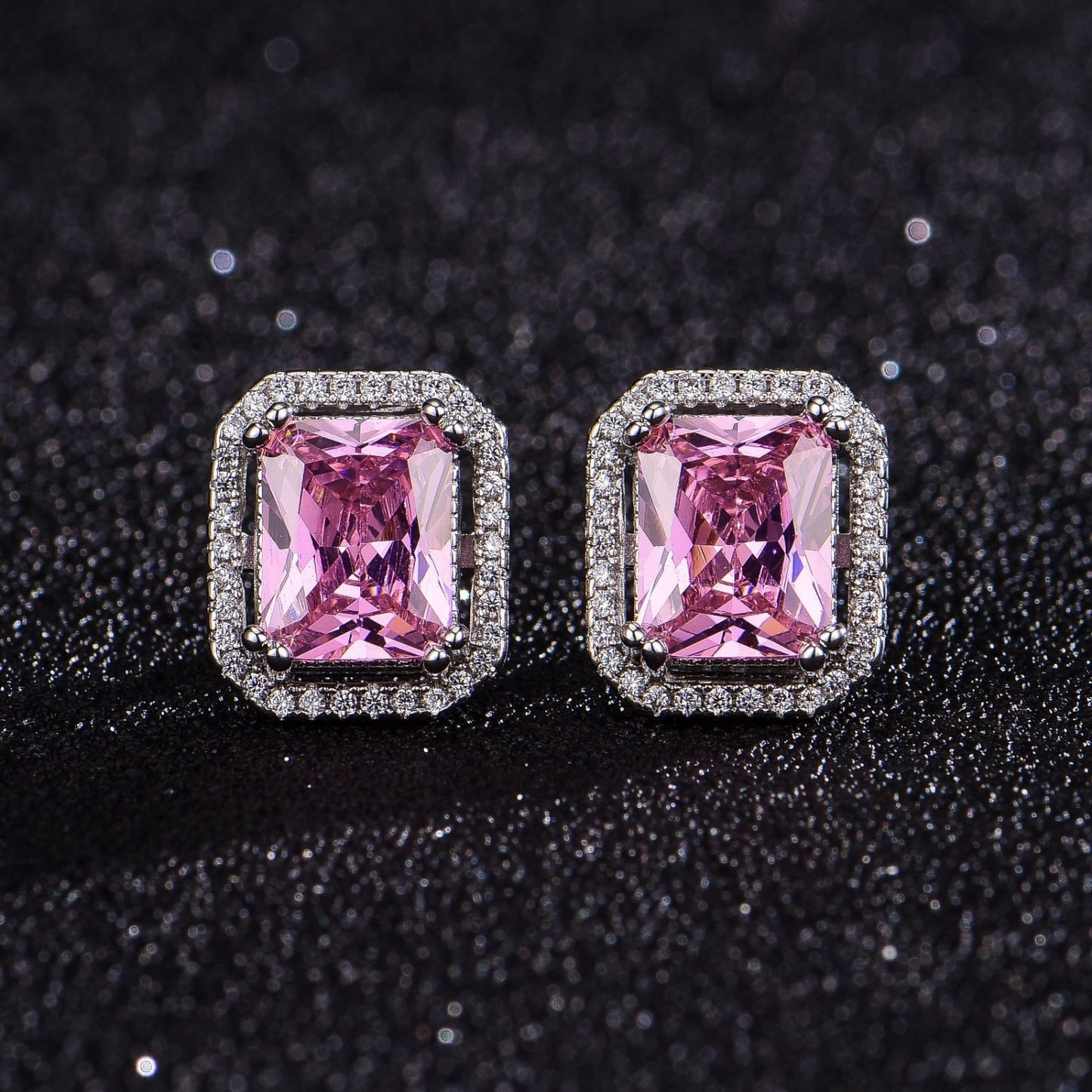 Chic's Pink Zircon Stud Earrings