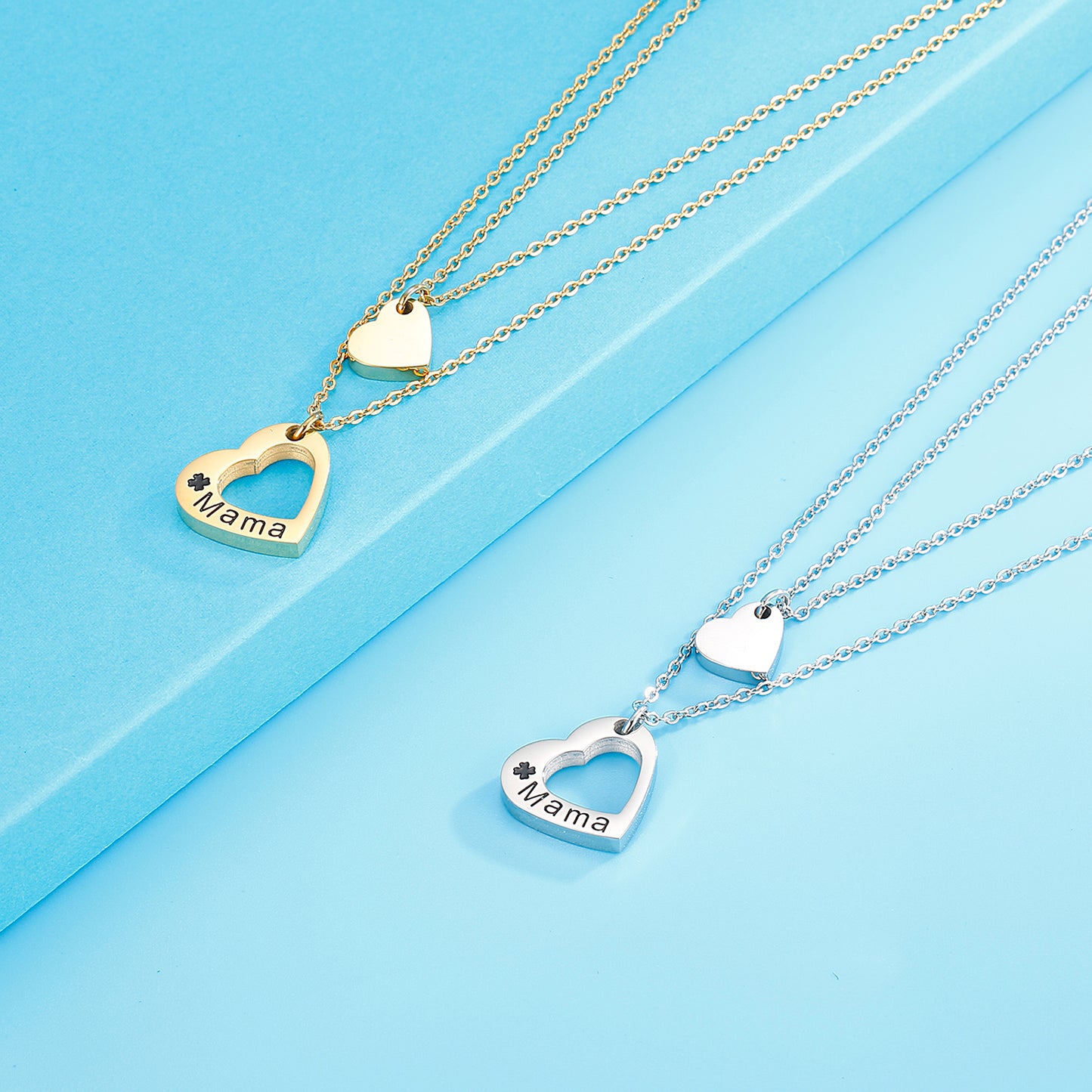 Cutout Heart Double-Layered Necklace