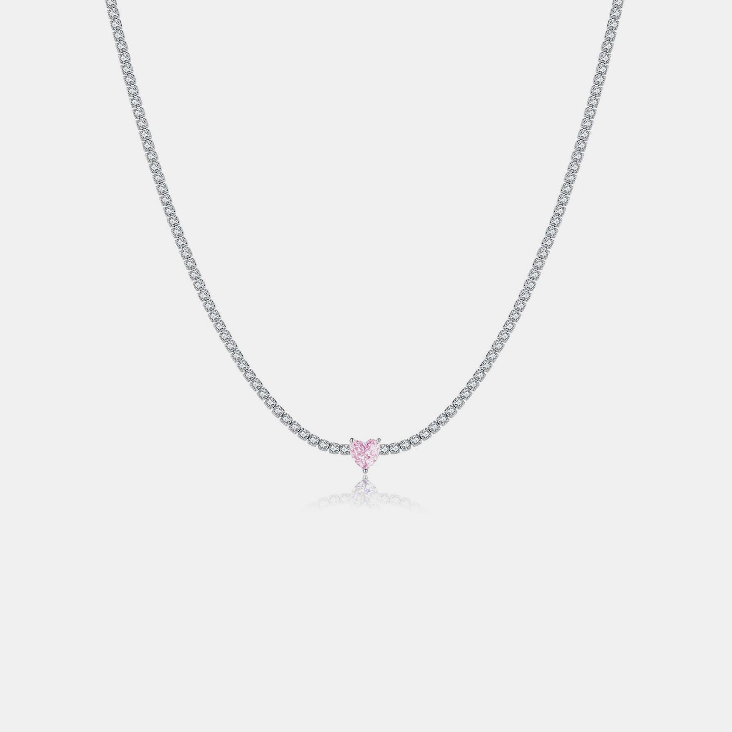 Inlaid Zircon Heart 925 Necklace