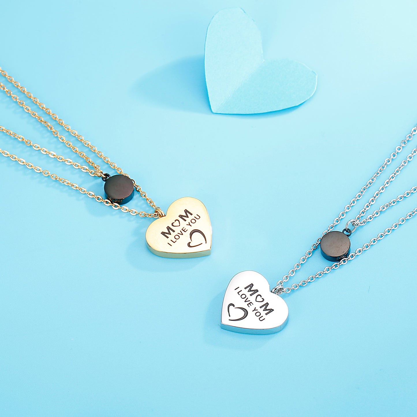 Double-Layered Heart Pendant Necklace