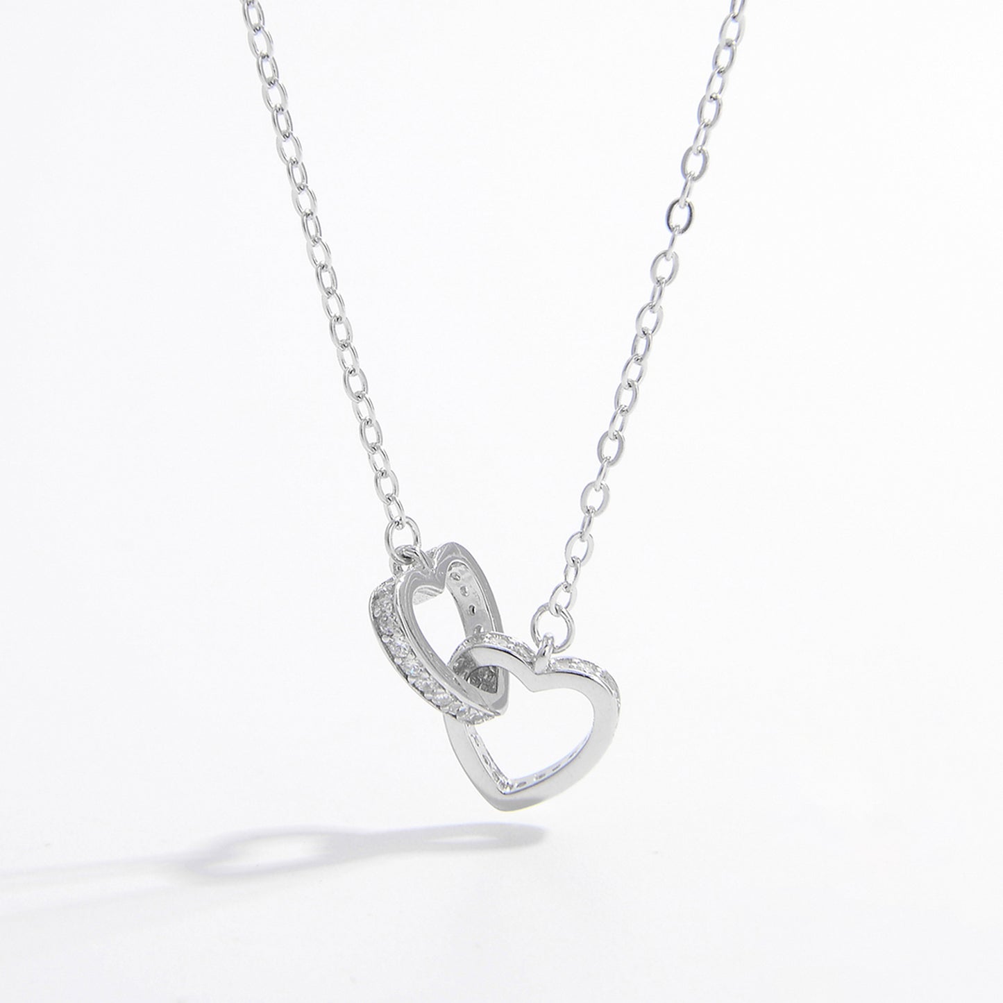 925 Silver Inlaid Zircon Heart Necklace