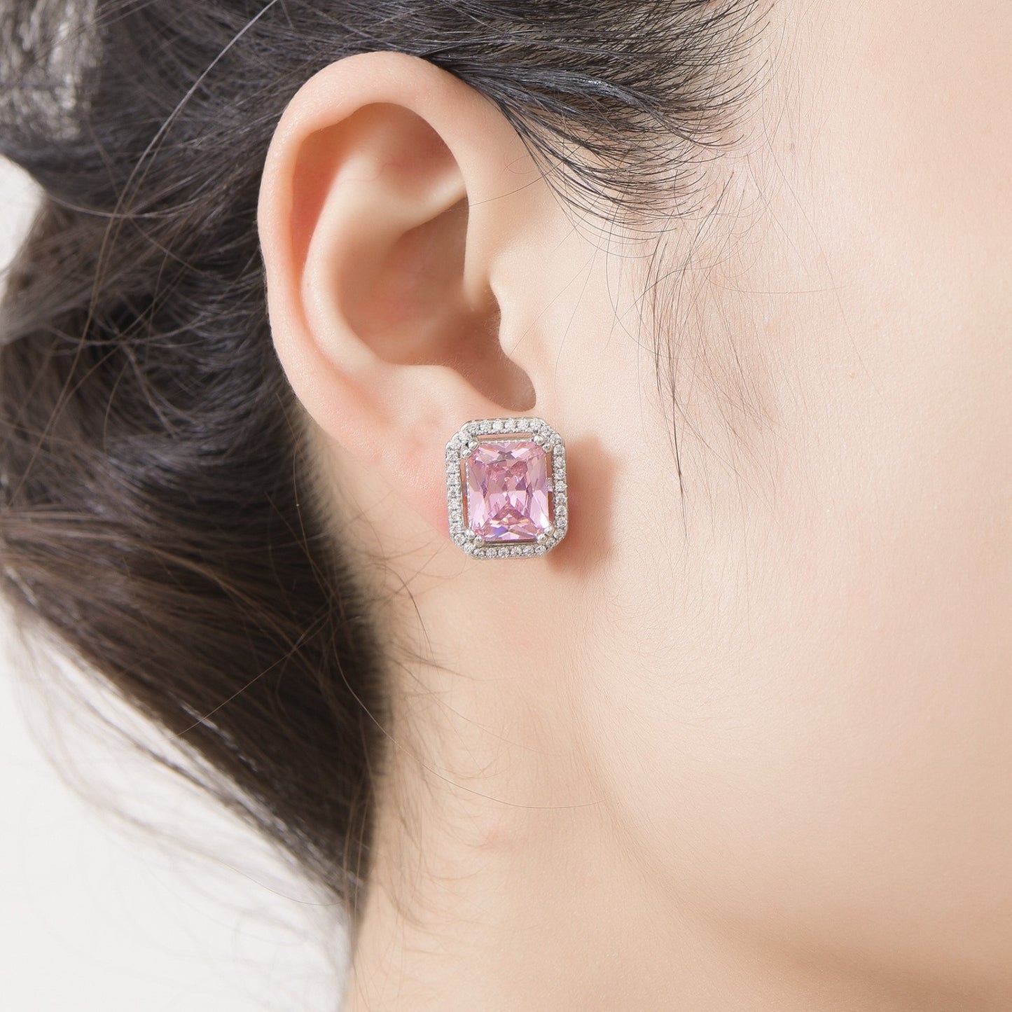 Chic's Pink Zircon Stud Earrings