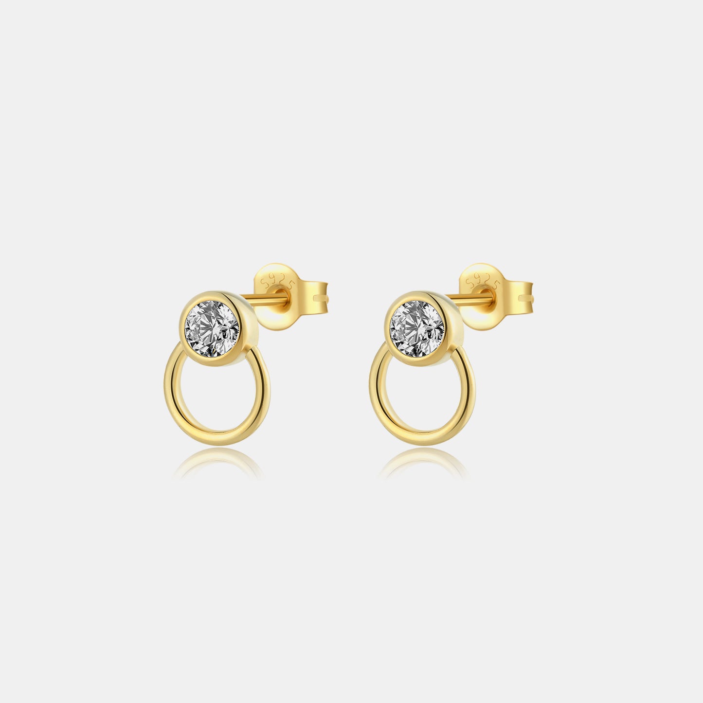 Inlaid Zircon 925 Stud Earrings