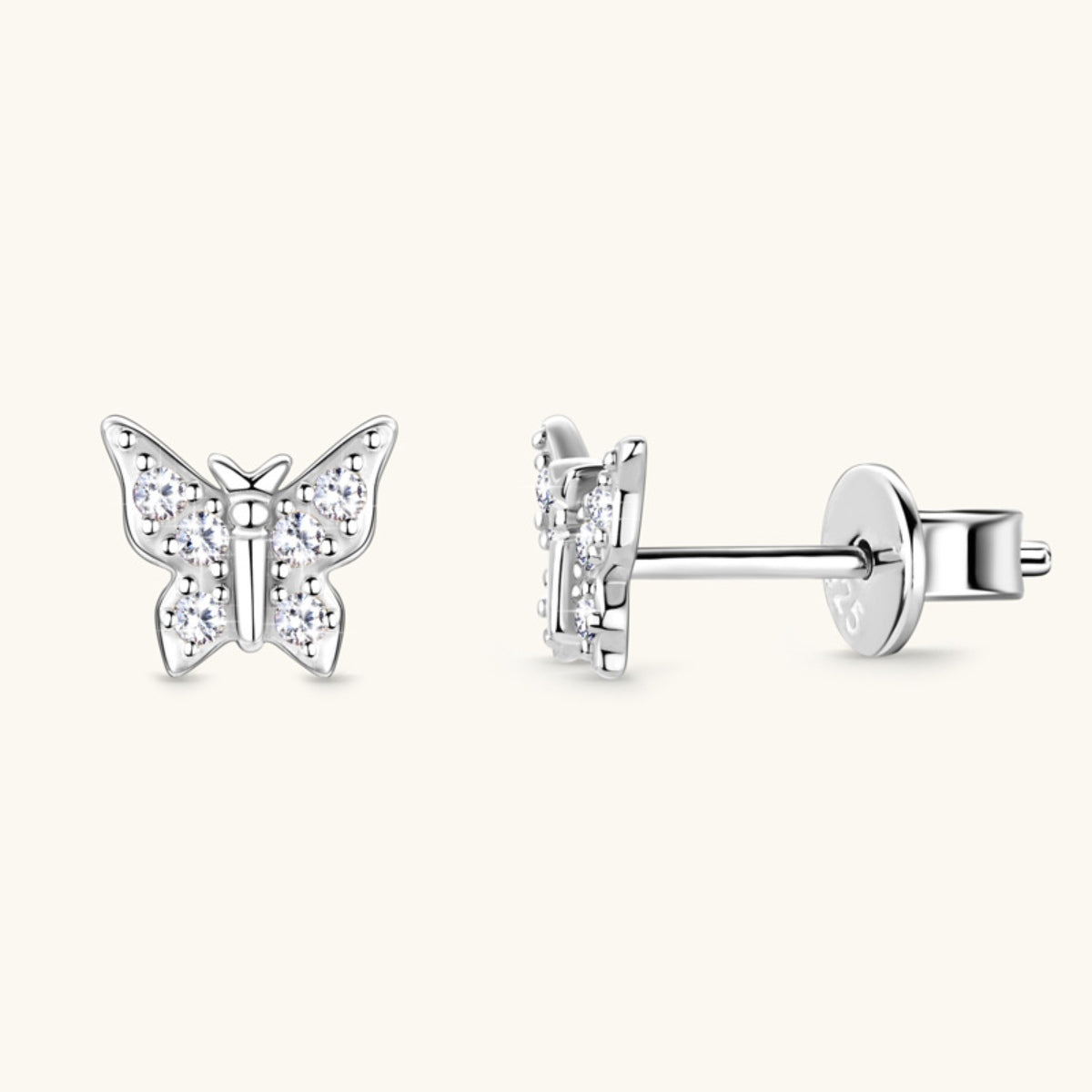 Moissanite 925 Butterfly Stud Earrings