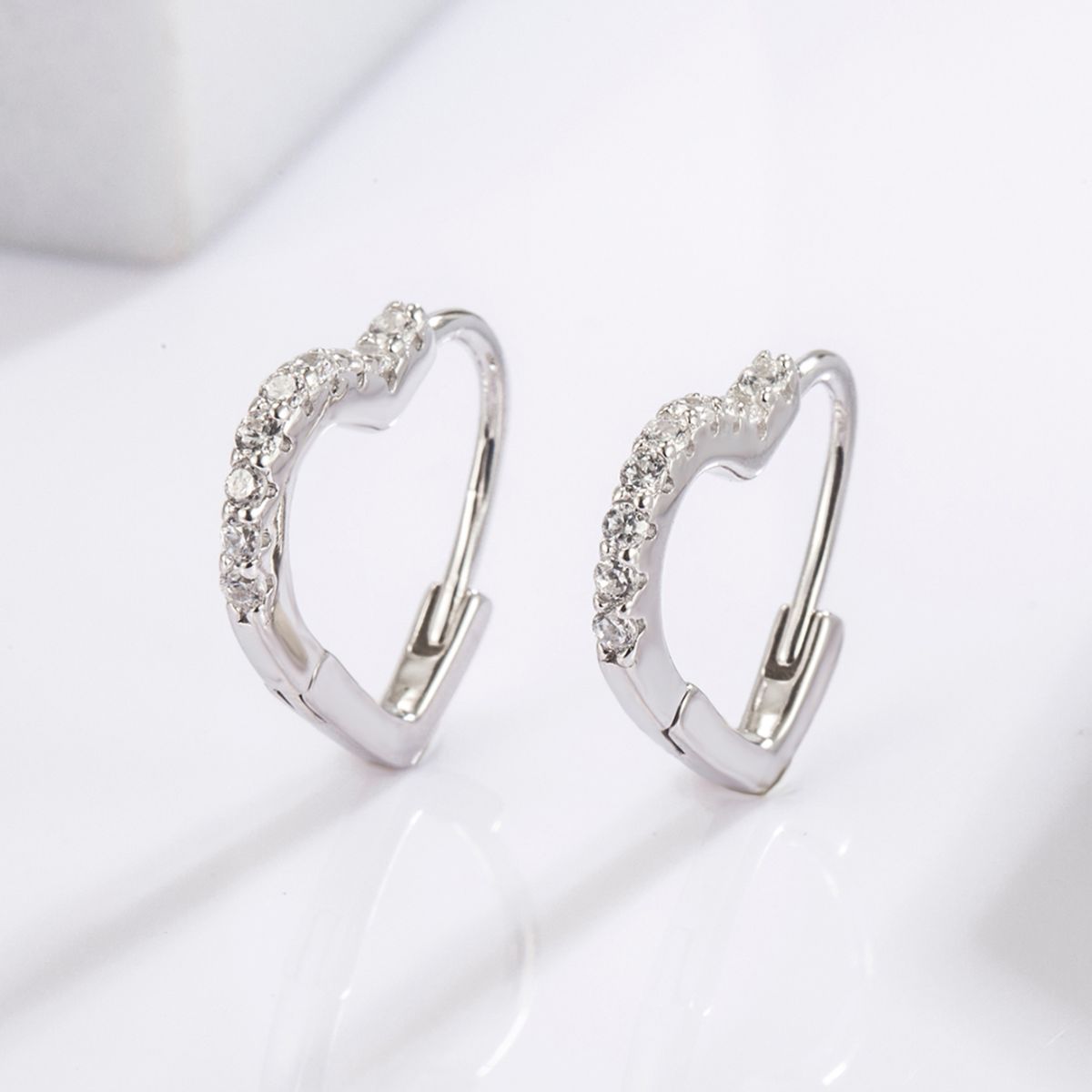 Empress 925 Zircon Heart Shape Earrings