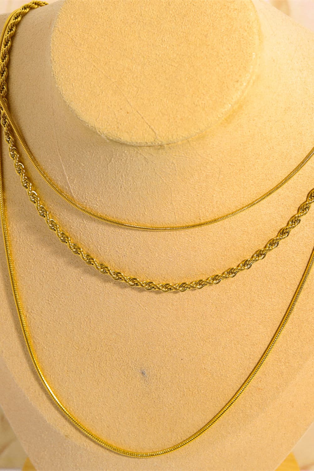 18K Gold Triple Layer Necklace