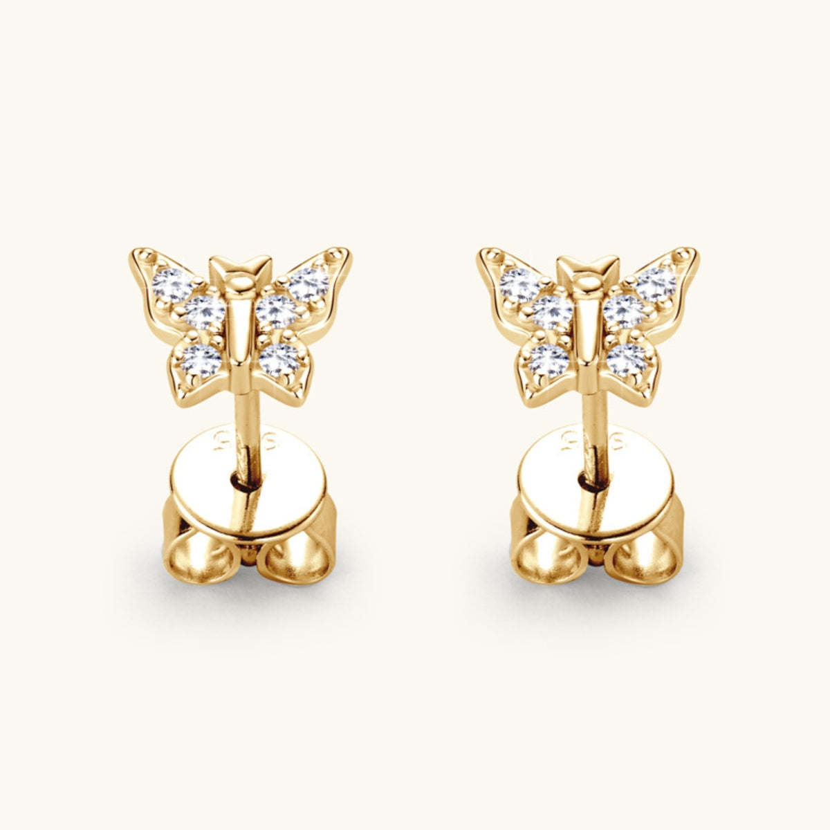 Moissanite 925 Butterfly Stud Earrings