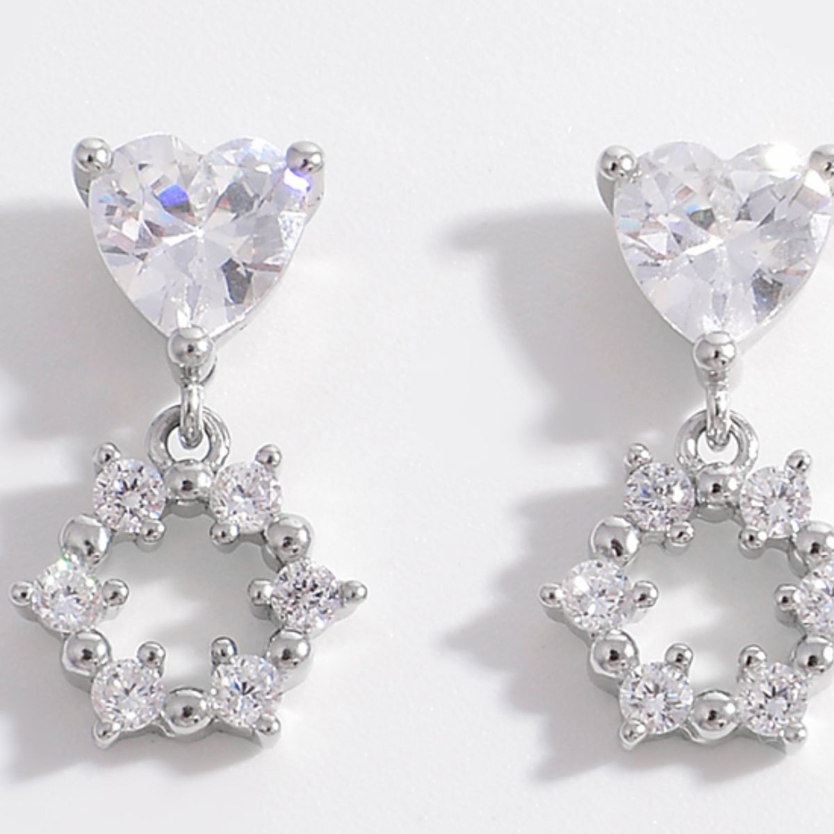 Chic's 925 Inlaid Zircon Heart Earrings