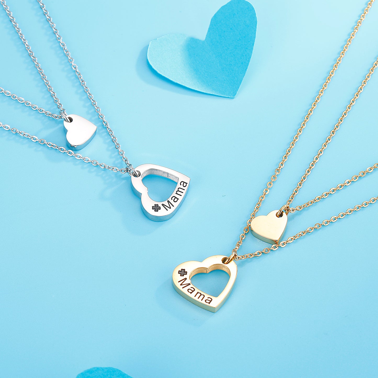 Cutout Heart Double-Layered Necklace