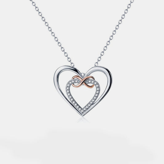 Heart Shape Inlaid Zircon 925 Necklace