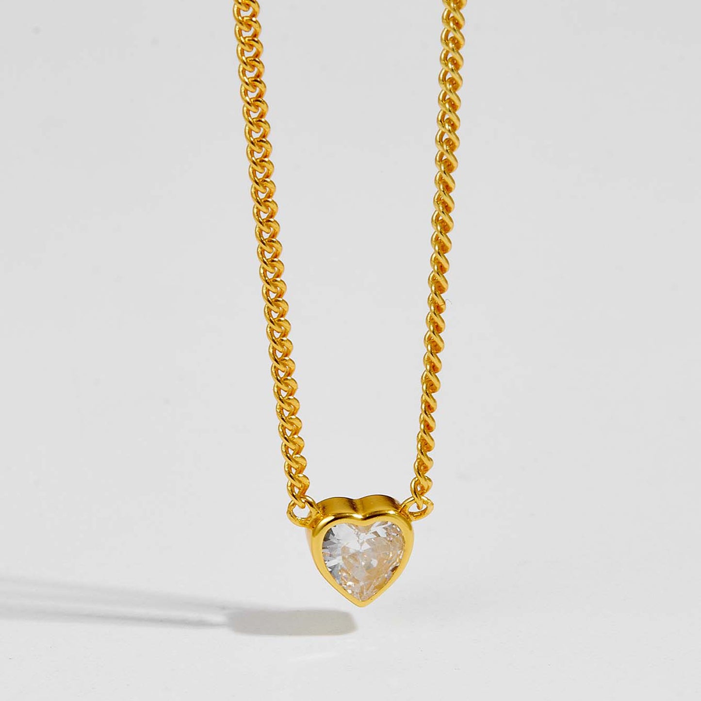 Heart Inlaid Zircon 925 Necklace