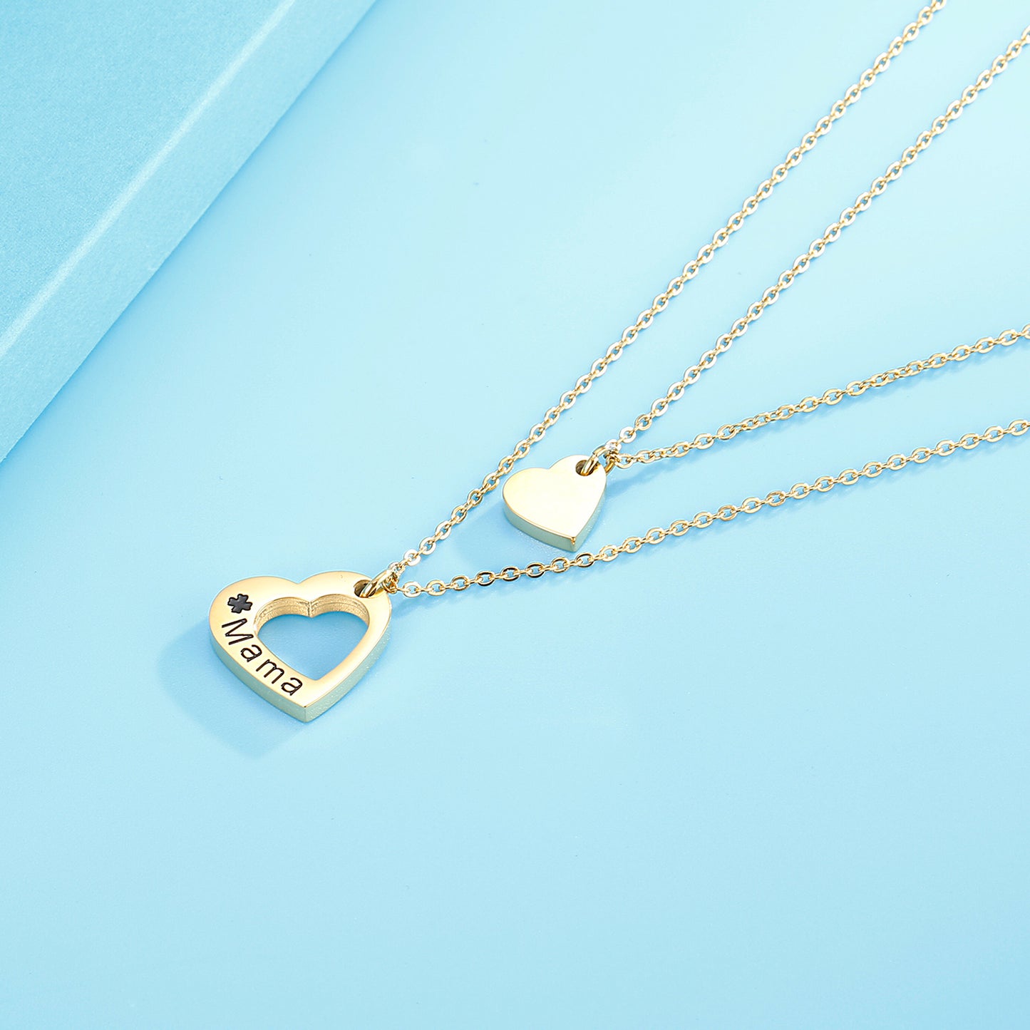 Cutout Heart Double-Layered Necklace