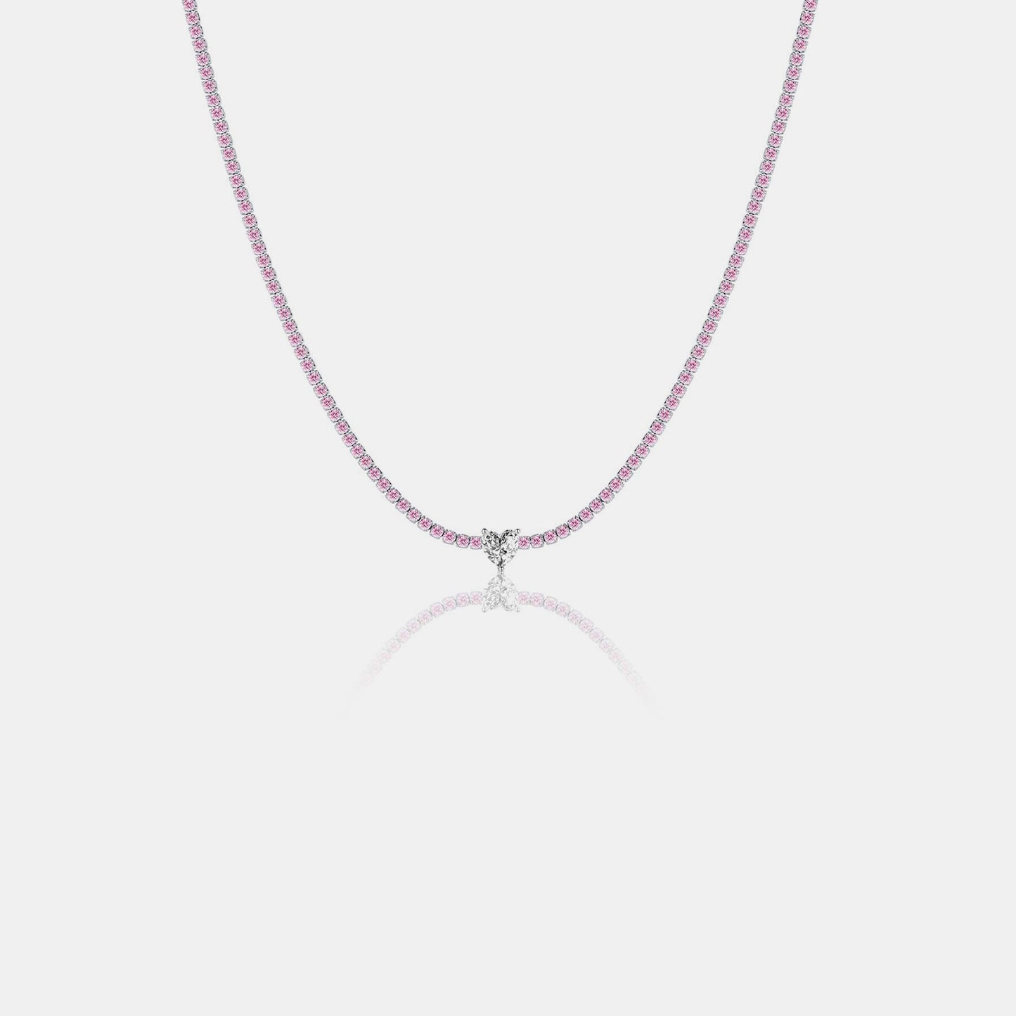 Heart Inlaid Zircon 925 Necklace