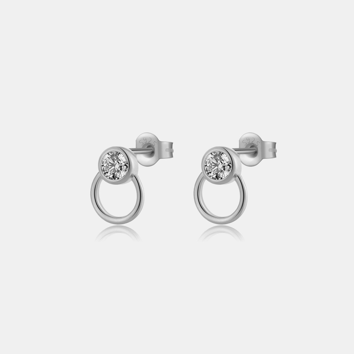 Inlaid Zircon 925 Stud Earrings