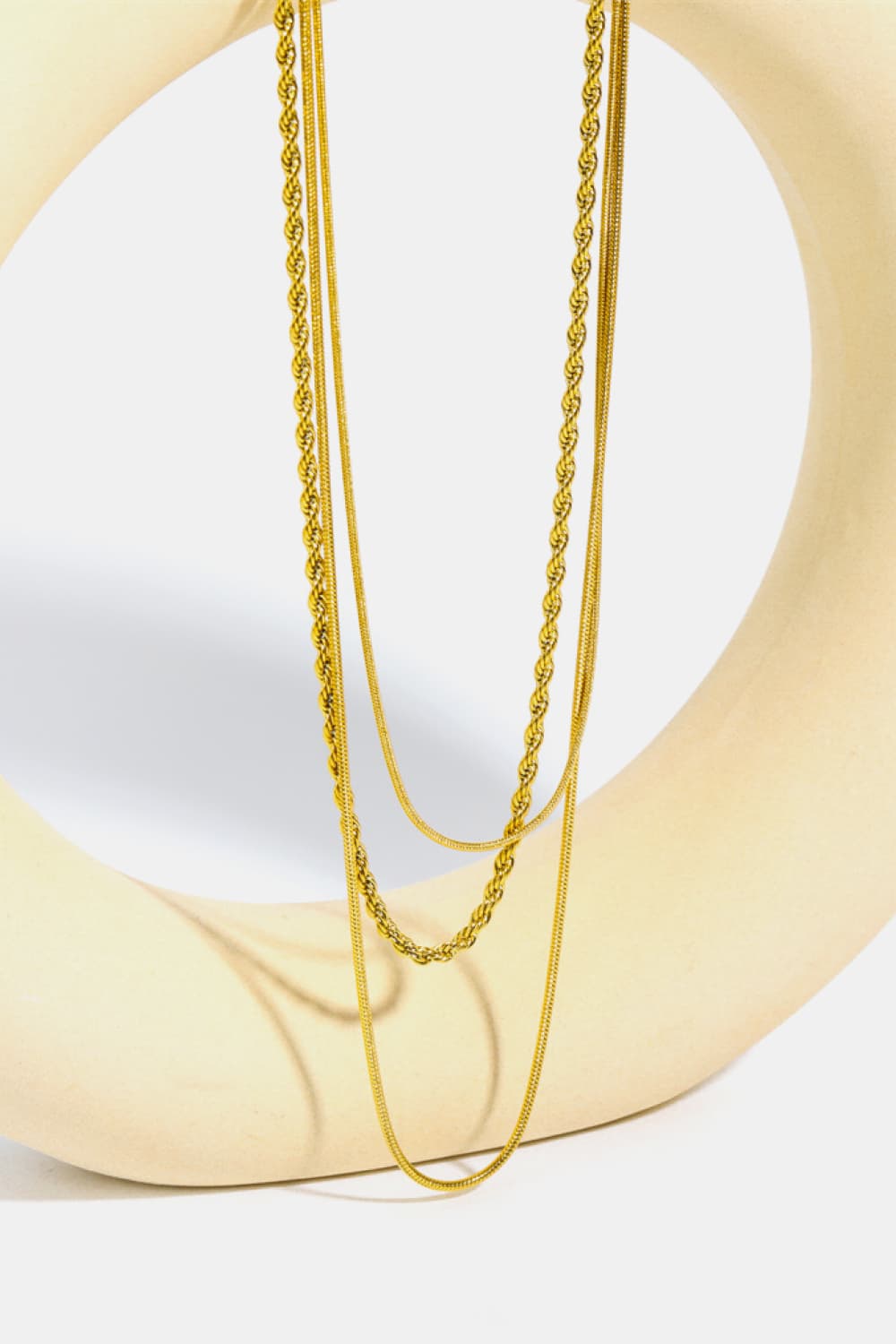 18K Gold Triple Layer Necklace