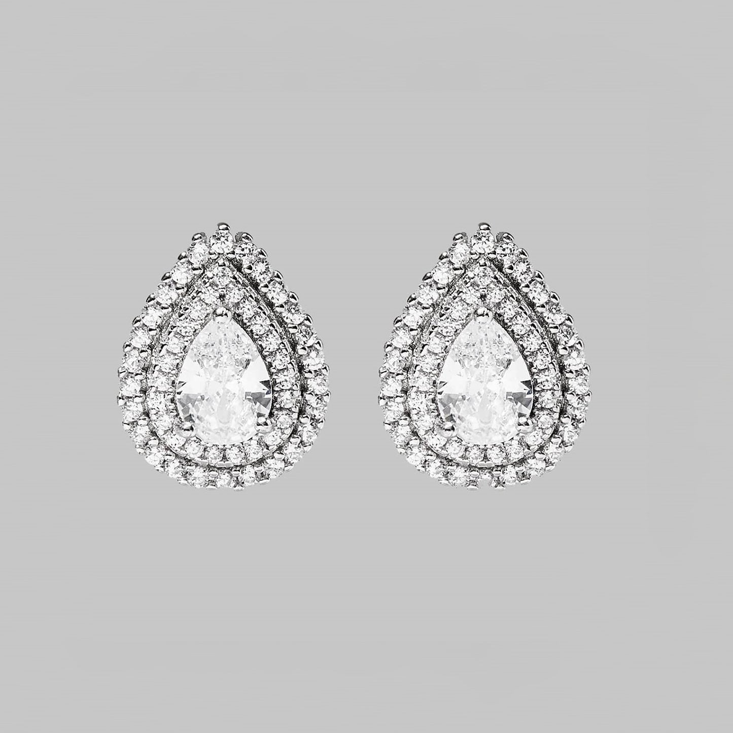 Chic's 925 Zircon Teardrop Shape Stud Earrings