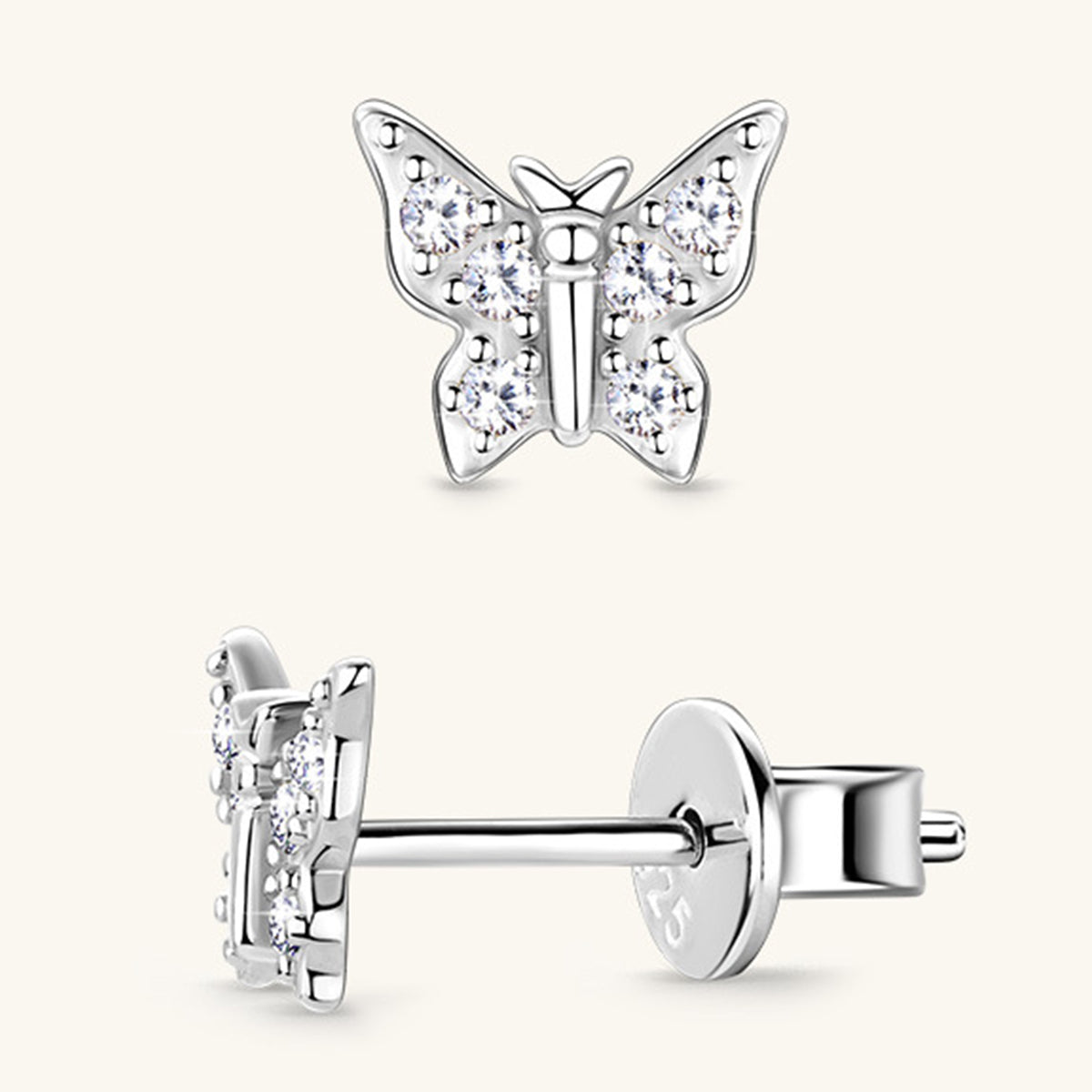 Moissanite 925 Butterfly Stud Earrings