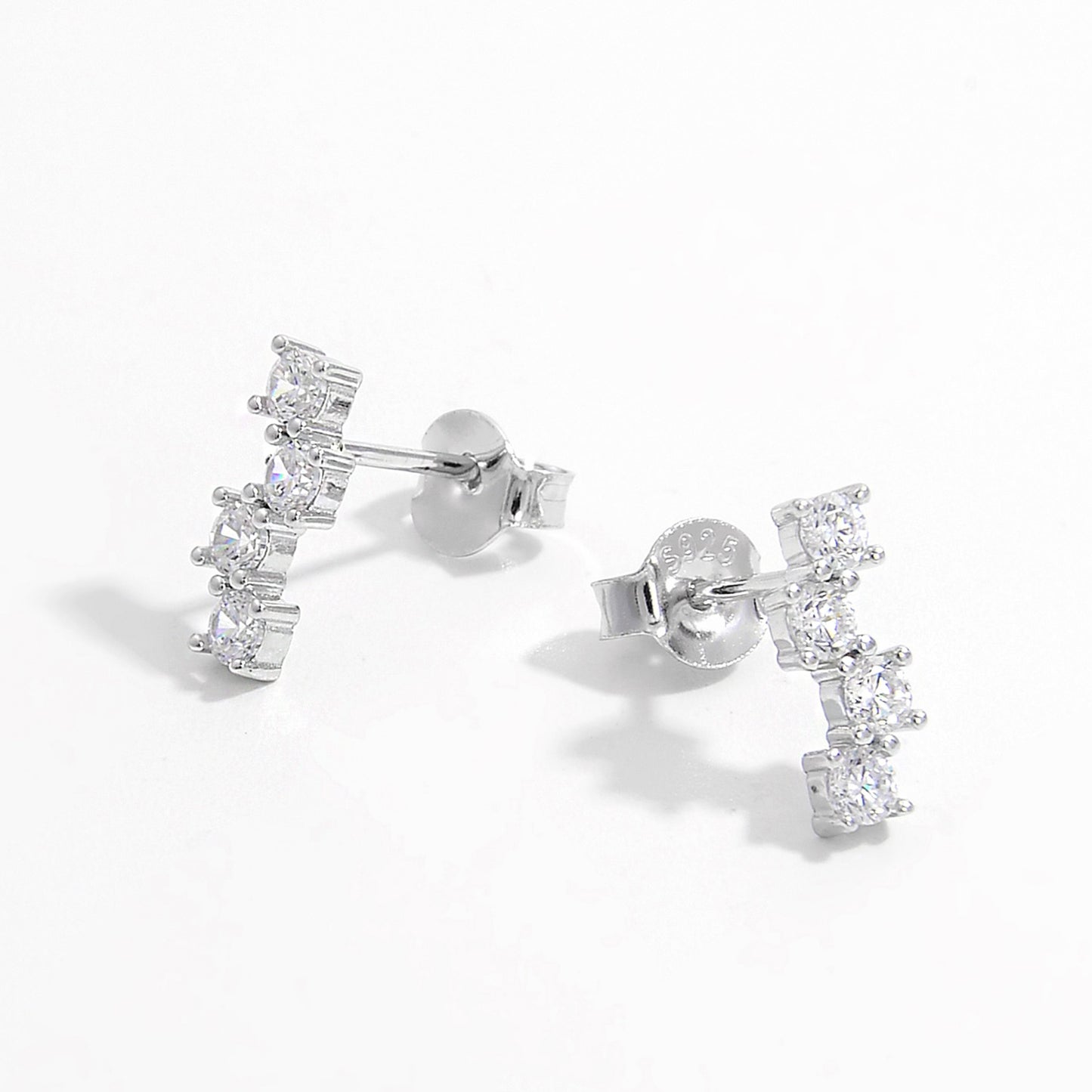 Chic's 925 Inlaid Zircon Stud Earrings