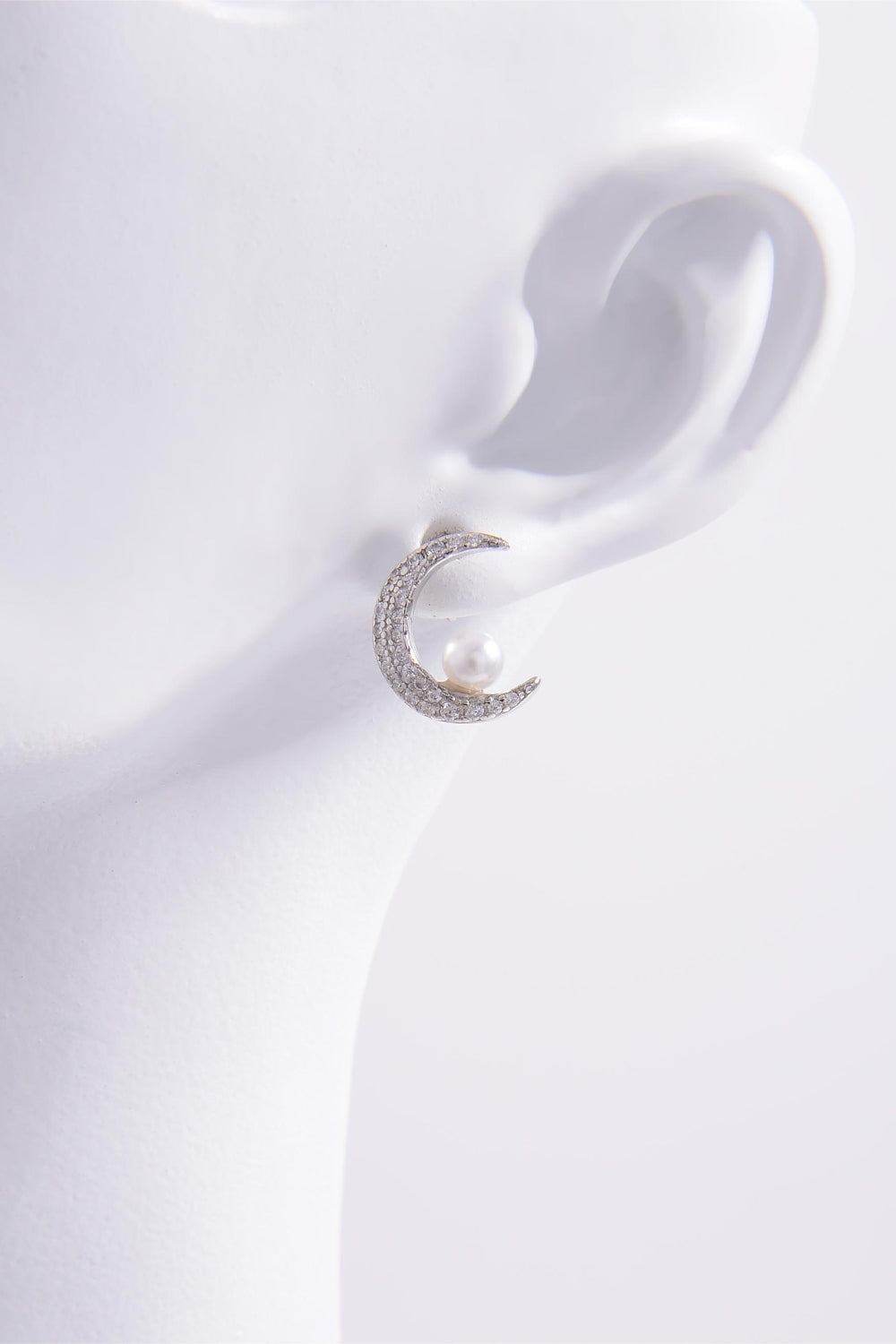 Chic's 925 Zircon Moon Shape Earrings