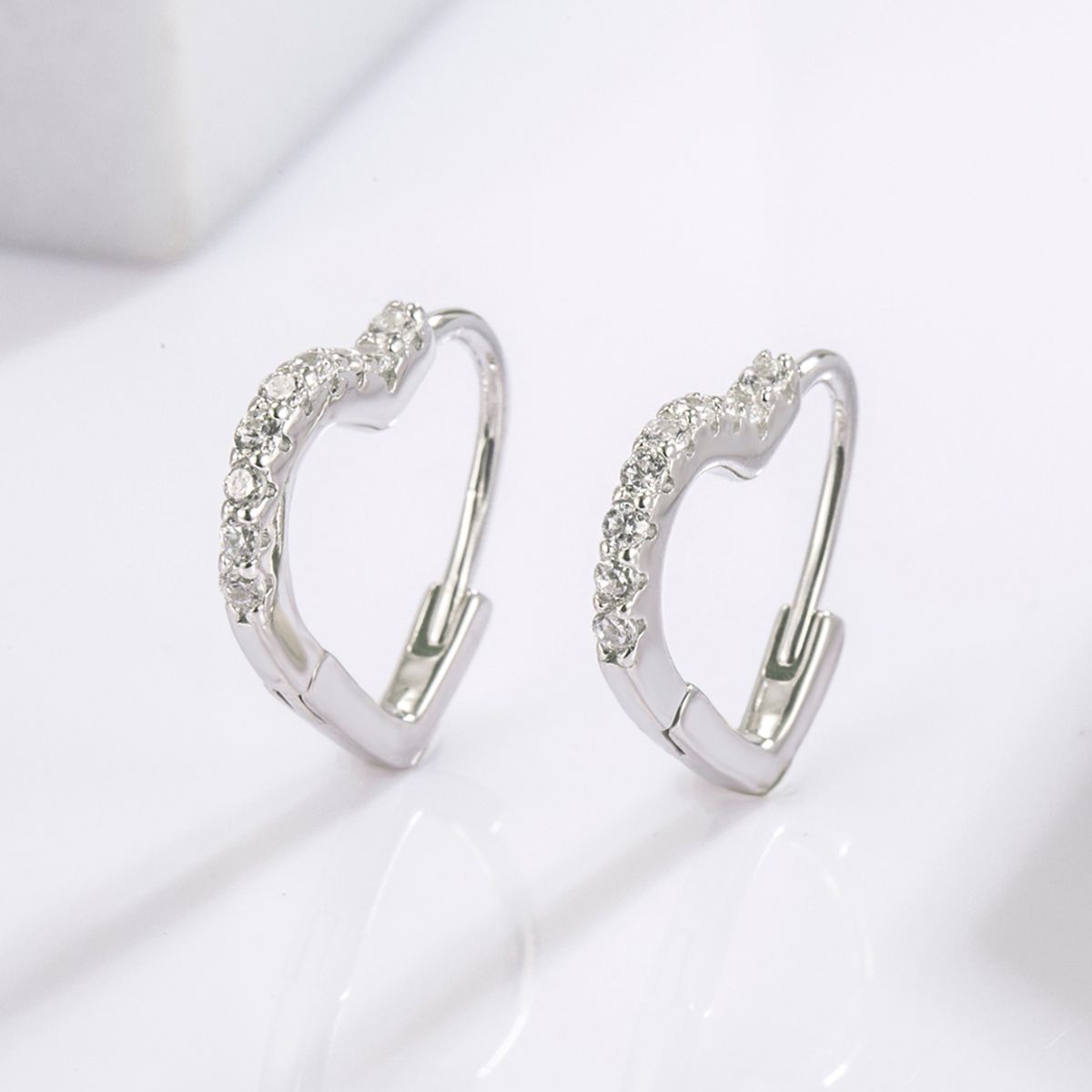 Empress 925 Zircon Heart Shape Earrings