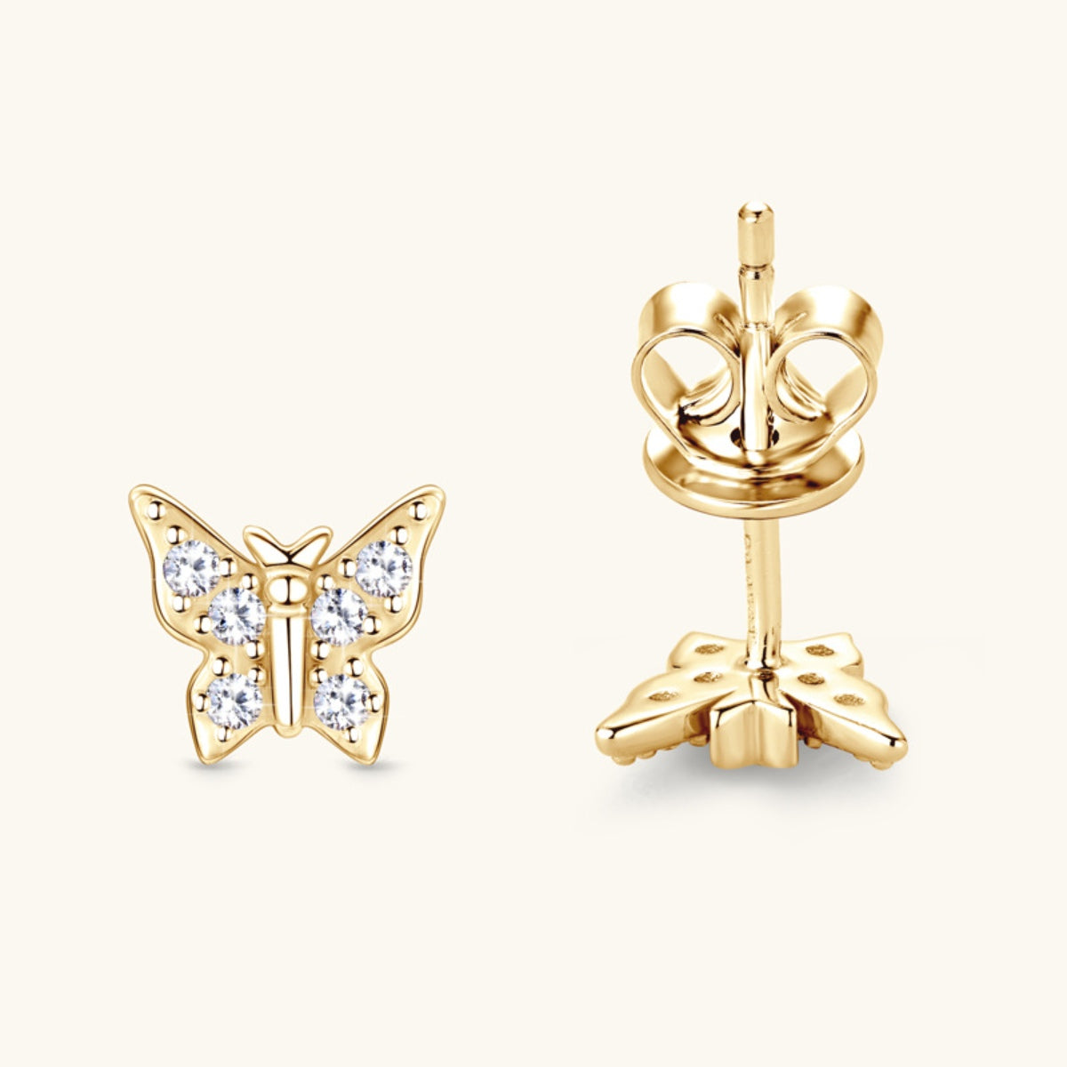 Moissanite 925 Butterfly Stud Earrings