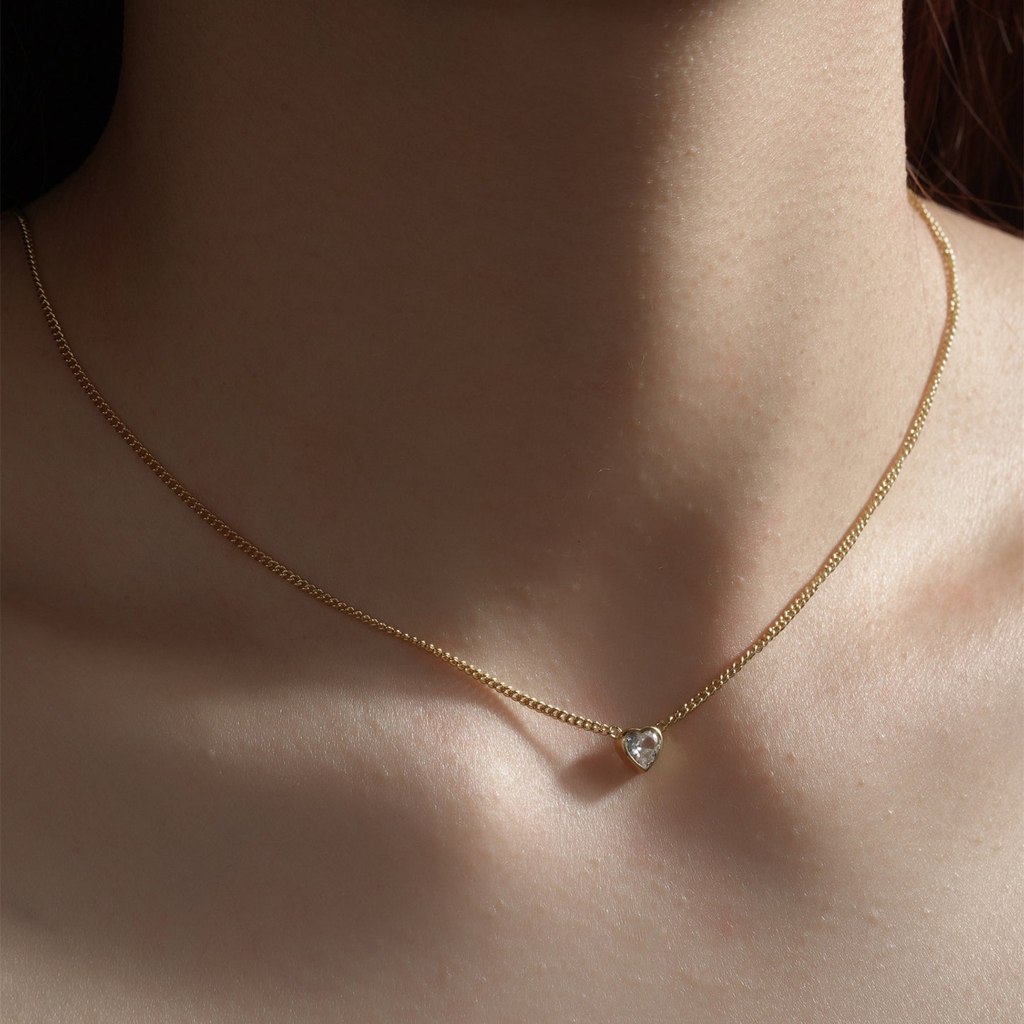 Heart Inlaid Zircon 925 Necklace