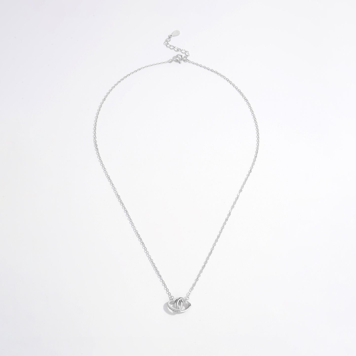 925 Silver Inlaid Zircon Heart Necklace