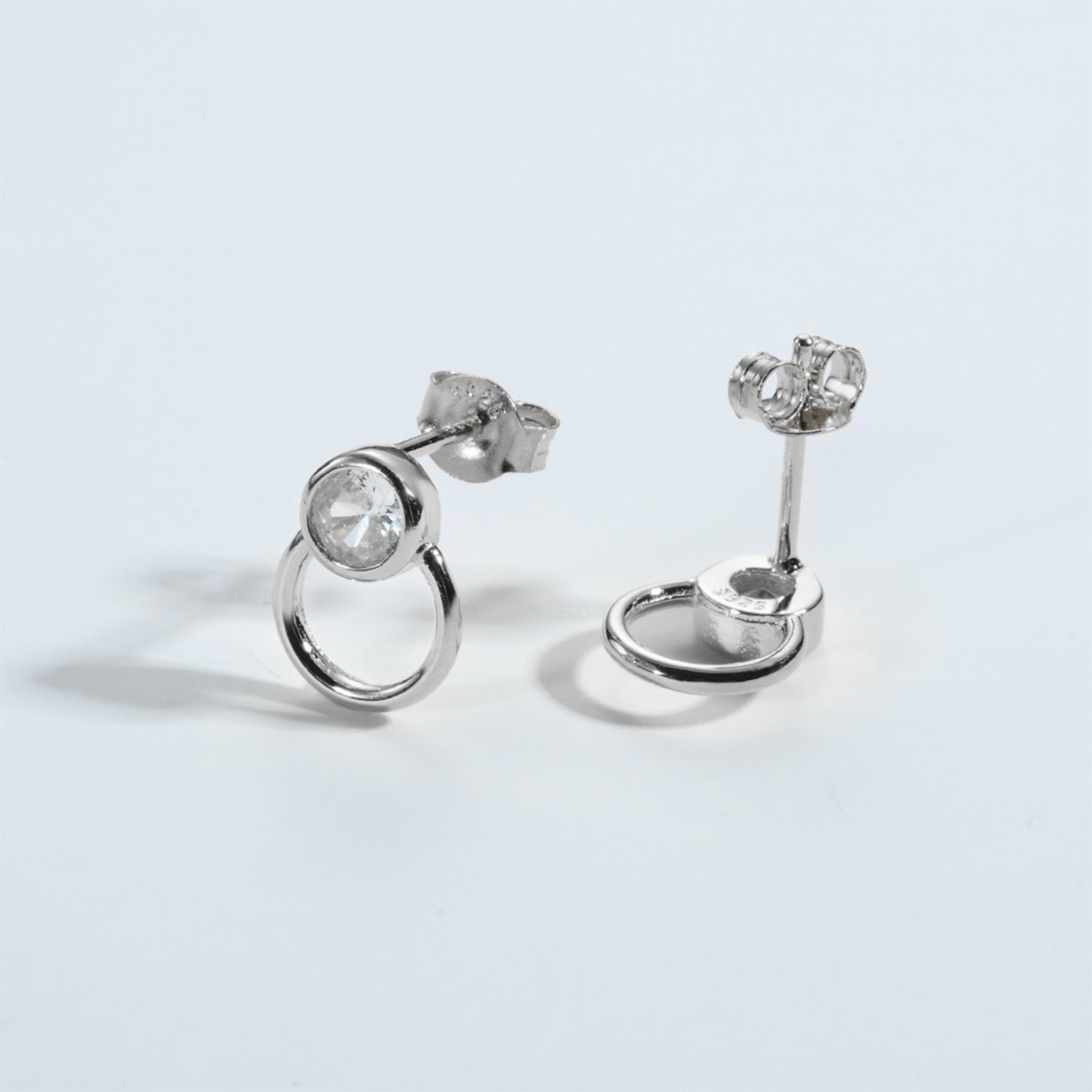 Inlaid Zircon 925 Stud Earrings