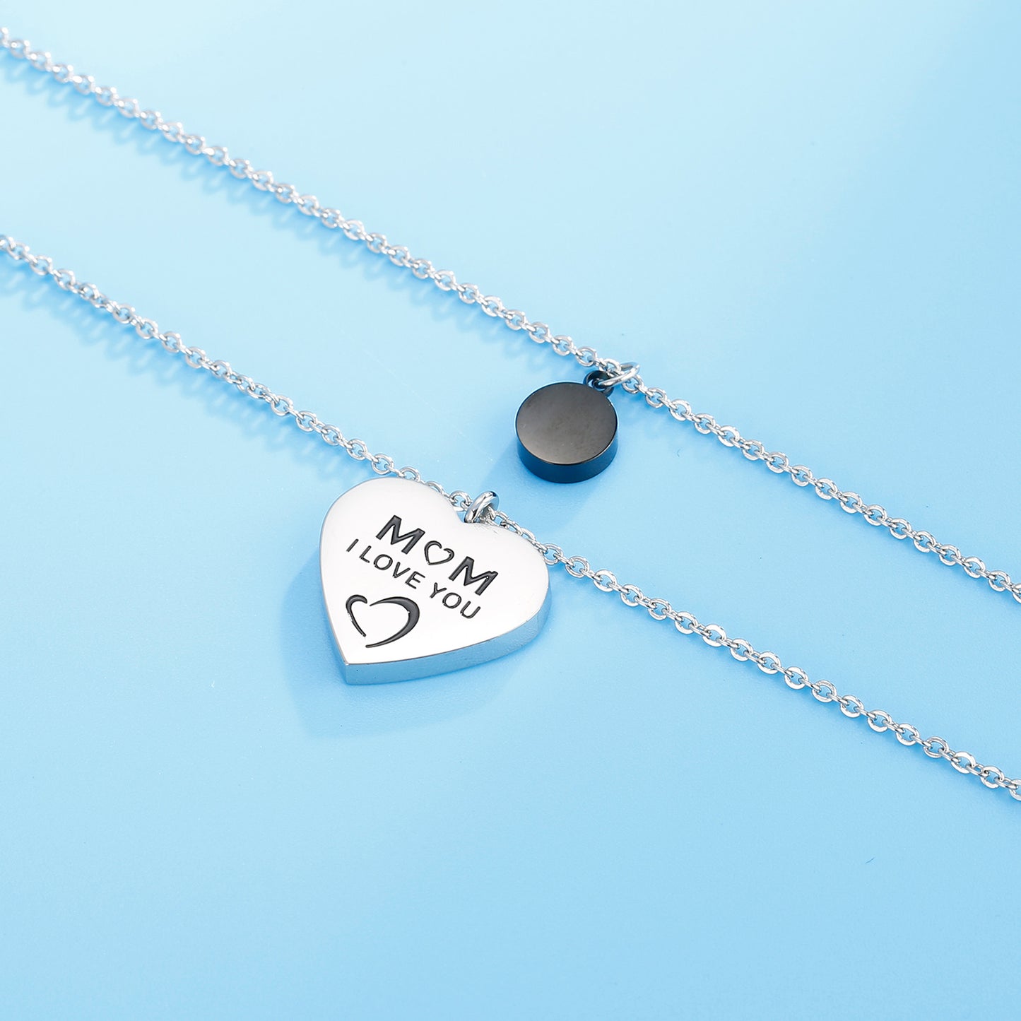 Double-Layered Heart Pendant Necklace