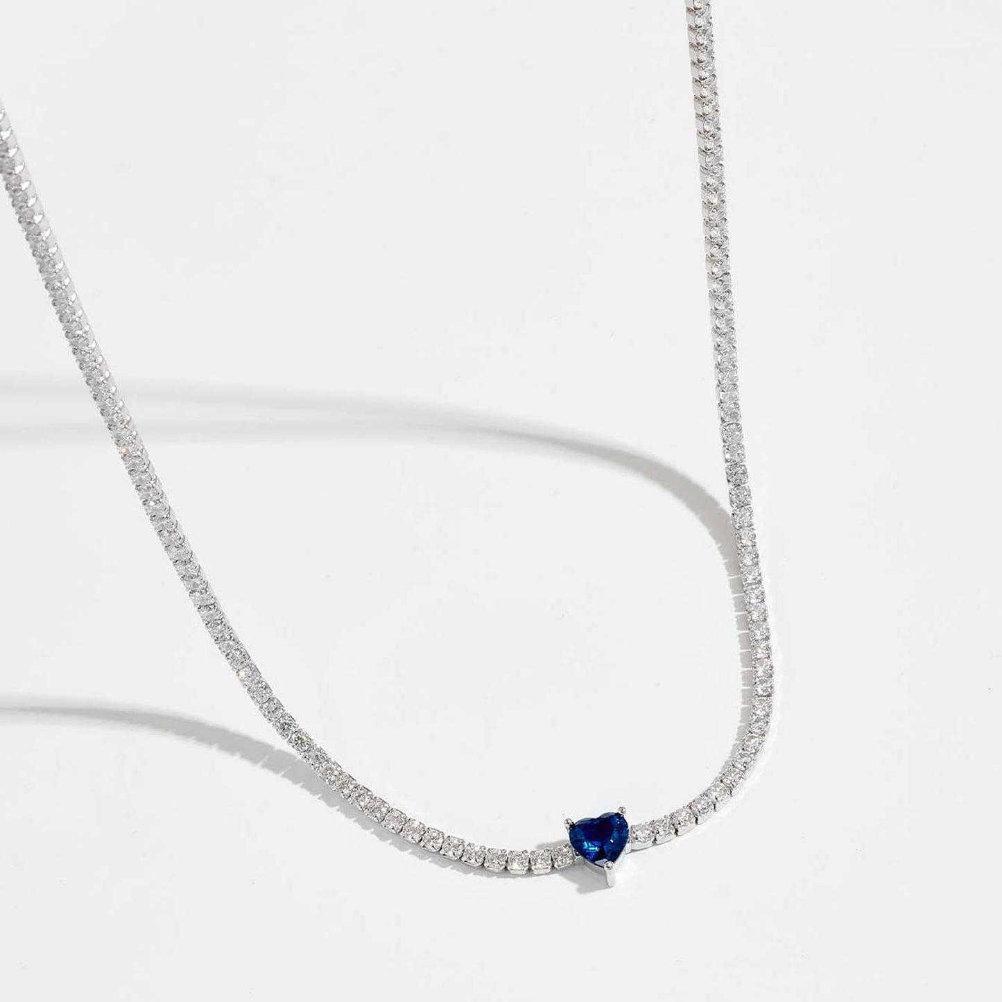 Inlaid Zircon Heart 925 Necklace