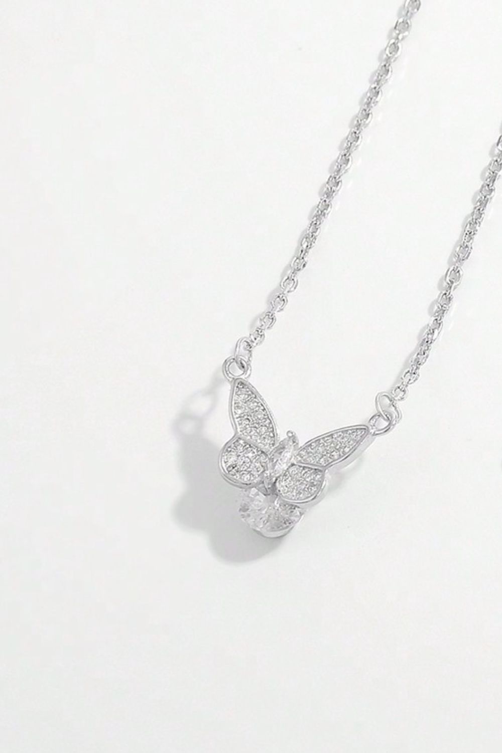 925 Silver Zircon Butterfly Necklace