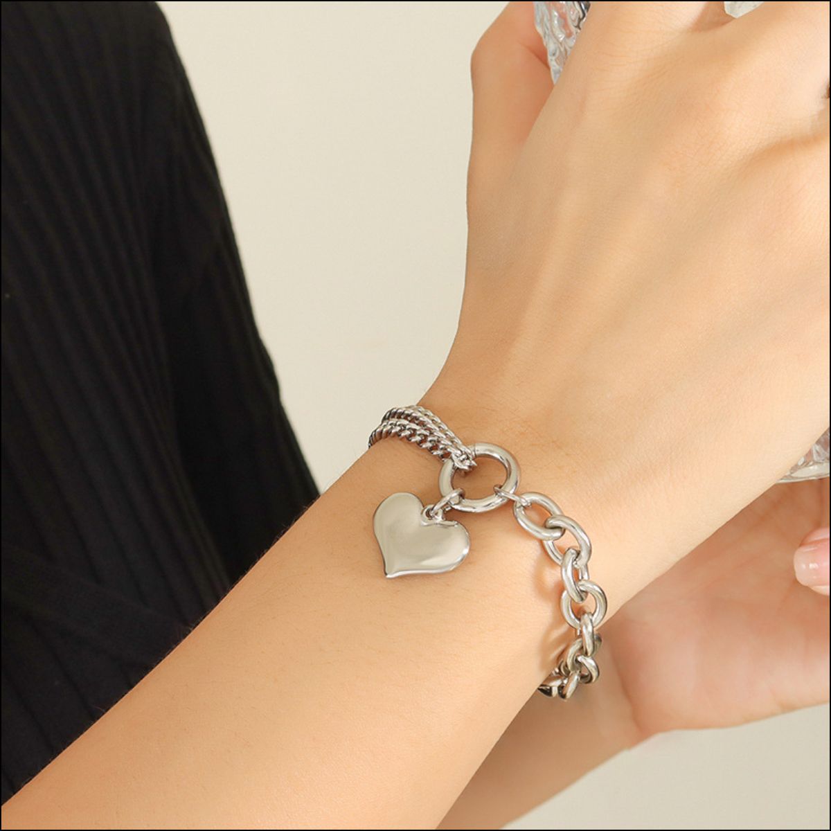 Chic's Half Chunky Chain Titanium Steel Bracelet