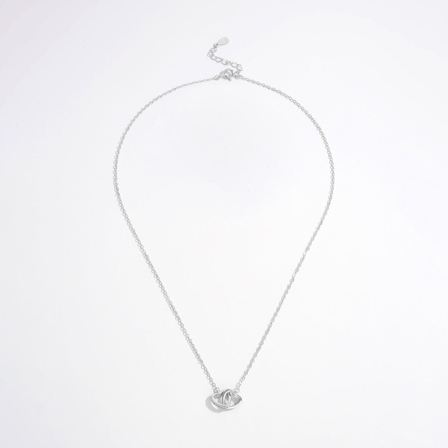 925 Silver Inlaid Zircon Heart Necklace