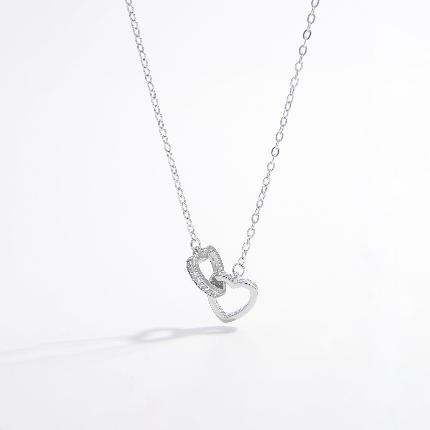 925 Silver Inlaid Zircon Heart Necklace