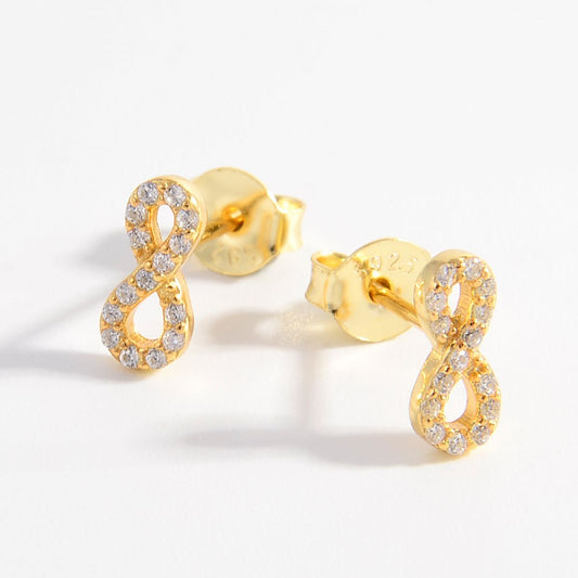 Chic's 925 Zircon Infinity Stud Earrings