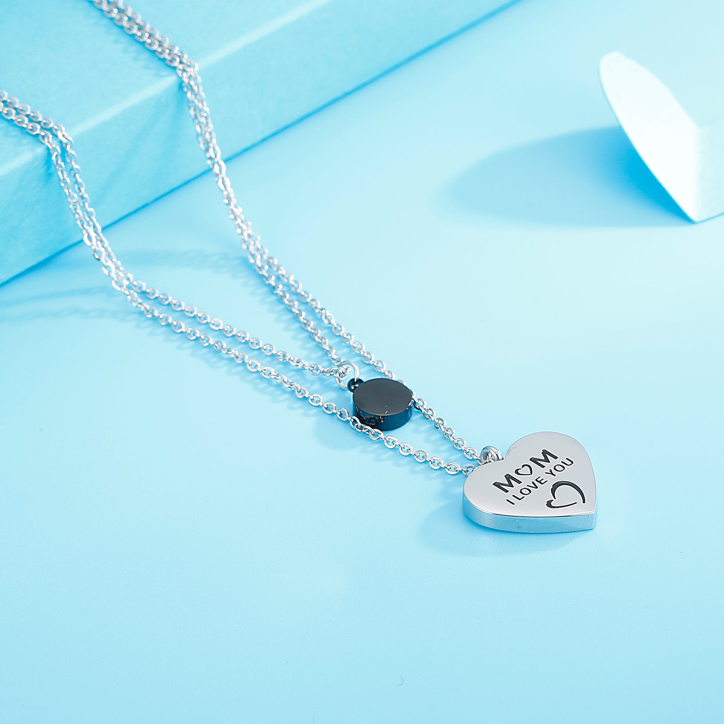 Double-Layered Heart Pendant Necklace