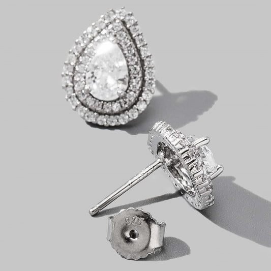 Chic's 925 Zircon Teardrop Shape Stud Earrings