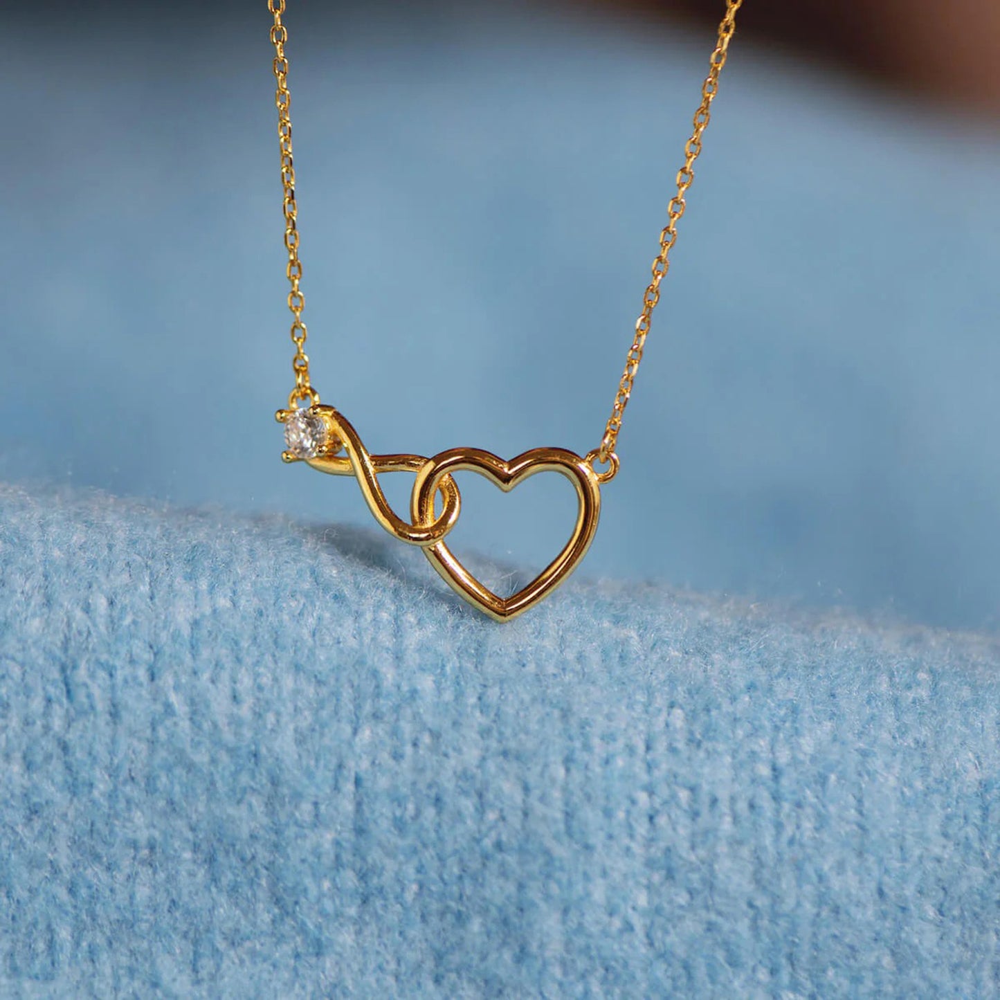 Heart Shape Zircon 18K Gold Necklace