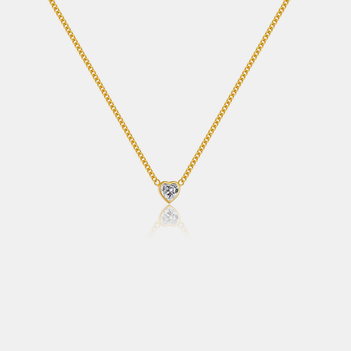 Heart Inlaid Zircon 925 Necklace