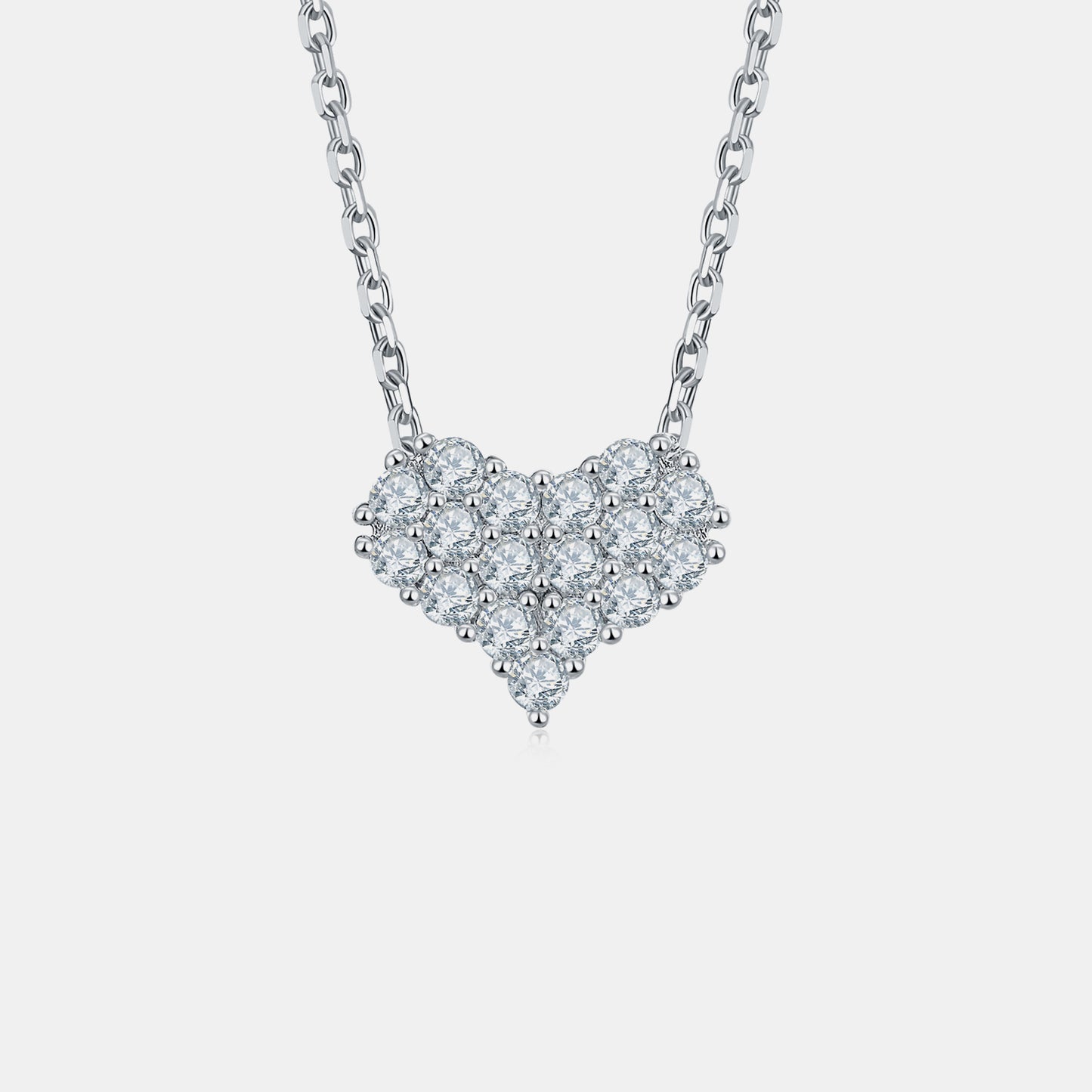 Moissanite 925 Silver Heart Necklace