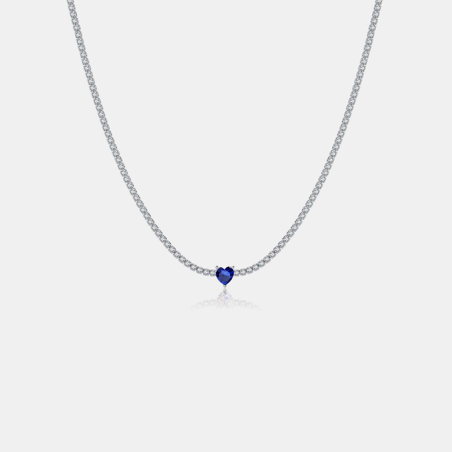 Inlaid Zircon Heart 925 Necklace