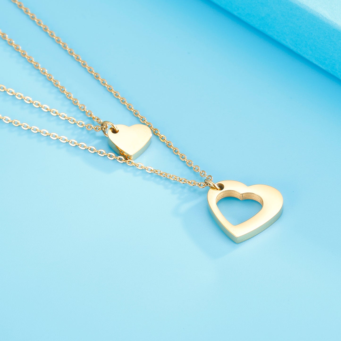 Cutout Heart Double-Layered Necklace