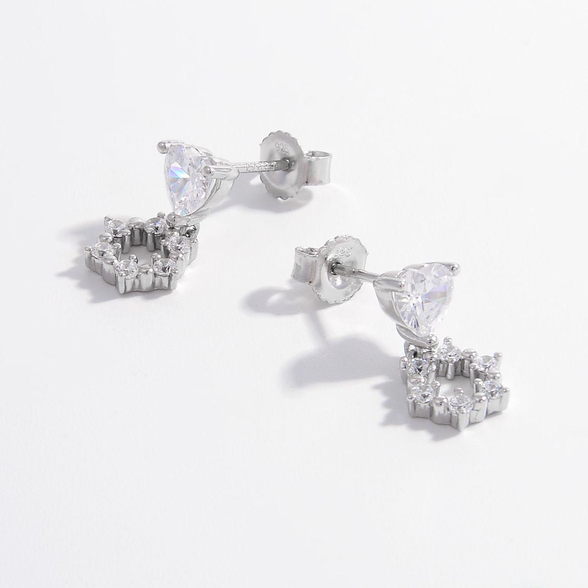 Chic's 925 Inlaid Zircon Heart Earrings